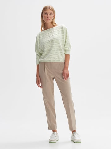 OPUS Sweatshirt in Hellgrün/ Weiß