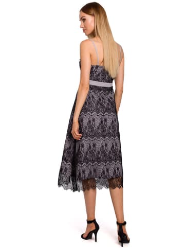 made of emotion Kleid in Grau/ Schwarz