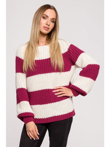 made of emotion Sweter w kolorze różowo-kremowym