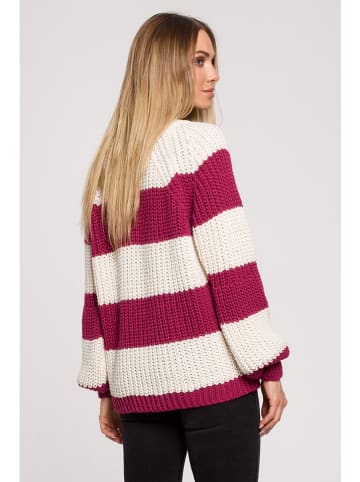 made of emotion Sweter w kolorze różowo-kremowym
