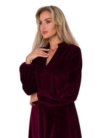 made of emotion Fluwelen jurk bordeaux