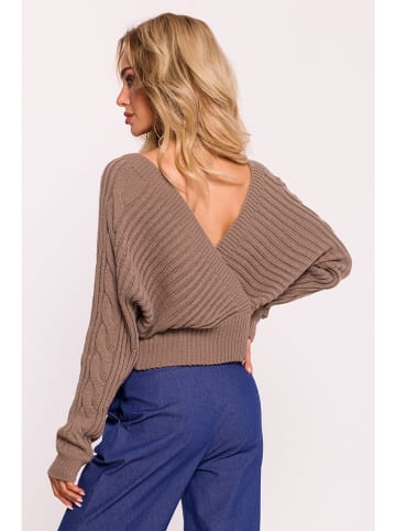 made of emotion Sweter w kolorze szarobrązowym