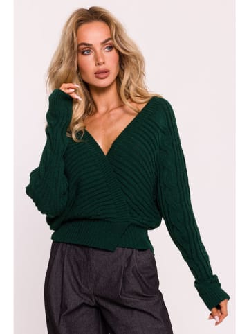 made of emotion Sweter w kolorze ciemnozielonym