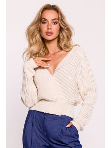 made of emotion Sweter w kolorze kremowym