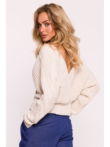 made of emotion Sweter w kolorze kremowym