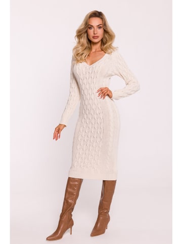 Creme gebreide jurk best sale