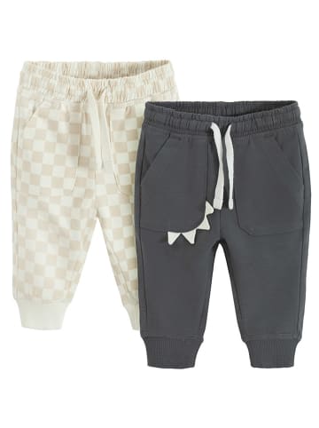 COOL CLUB 2-delige set: sweatbroeken antraciet/beige/wit
