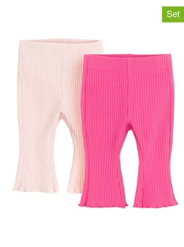 COOL CLUB Legginsy (2 pary) w kolorze różowym i jasnoróżowym