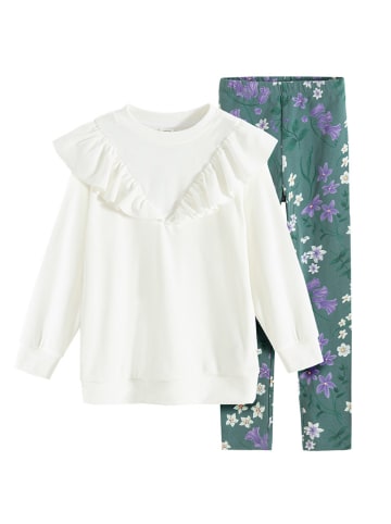 COOL CLUB 2-delige outfit wit/groen