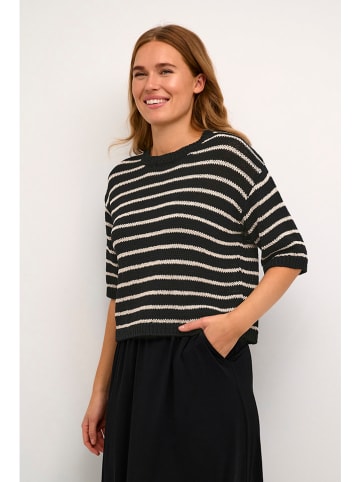 Kaffe Pullover in Schwarz/ Creme
