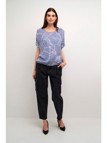 Kaffe Bluse in Blau/ Weiß