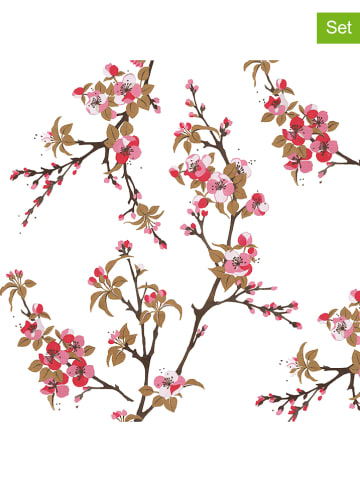 ppd Serwetki ''Fiori Rossi'' (40 szt.) w kolorze białym ze wzorem