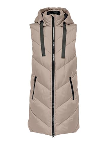 JDY Doorgestikte bodywarmer beige