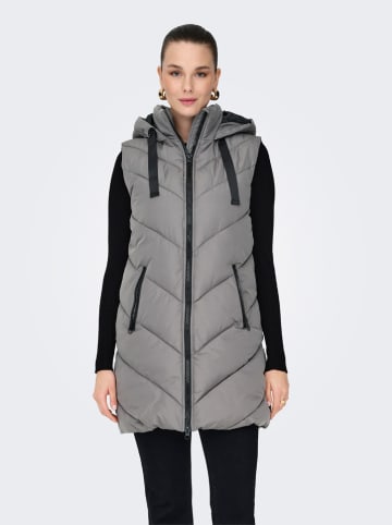 JDY Doorgestikte bodywarmer grijs