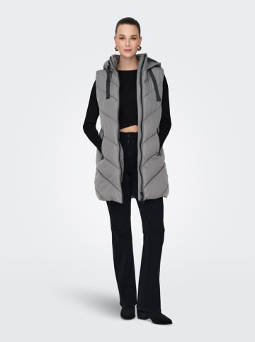 JDY Doorgestikte bodywarmer grijs