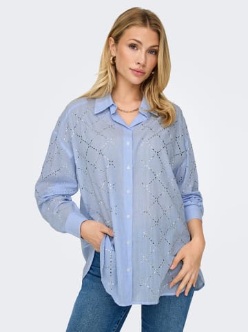 ONLY Blouse lichtblauw/wit
