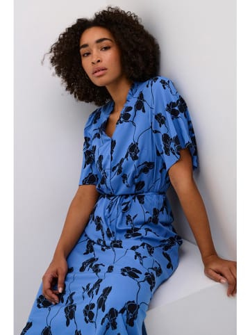 Kaffe Jurk blauw/zwart
