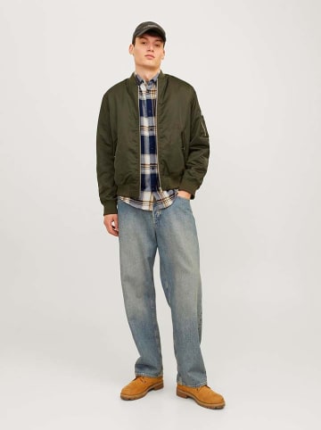 Jack & Jones Hemd "Classic Autumn" in Dunkelblau/ Beige