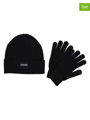 Jack & Jones 2-delige set: beanie en handschoenen zwart