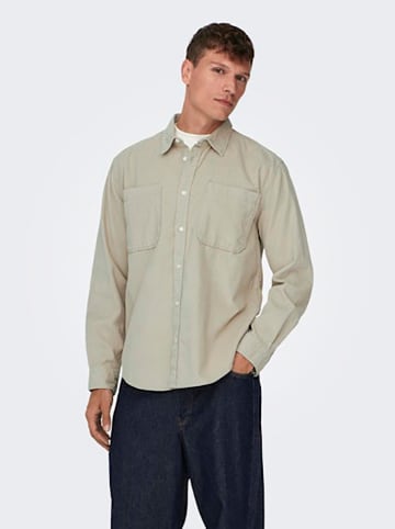 ONLY & SONS Koszula - Regular fit - w kolorze beżowym