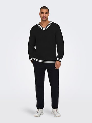 ONLY & SONS Sweter w kolorze czarnym