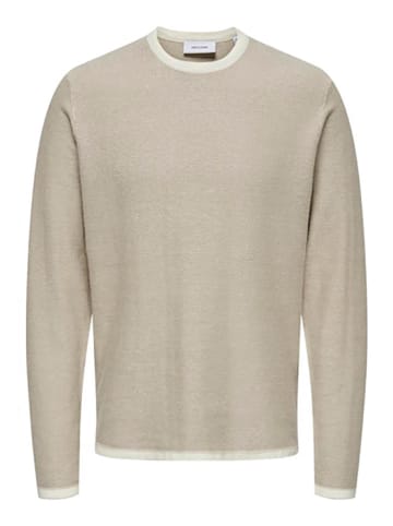 ONLY & SONS Sweter w kolorze beżowym