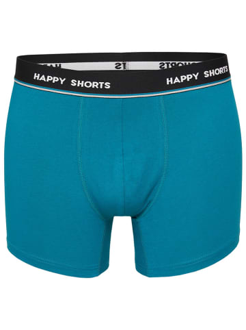 Happy Shorts 2er-Set: Boxershorts in Schwarz/ Türkis