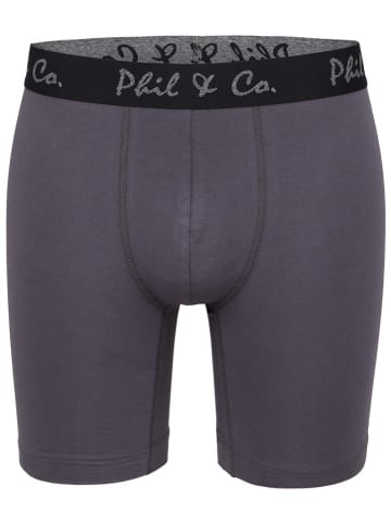 Phil & Co. Berlin 4er-Set: Boxershorts in Schwarz/ Dunkelgrau/ Khaki