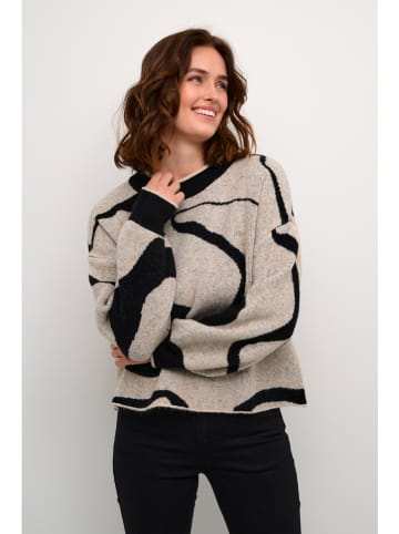Kaffe Pullover in Beige/ Schwarz