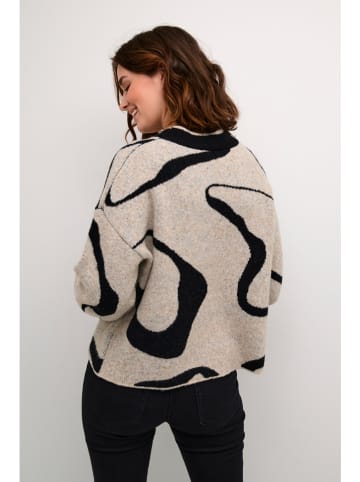 Kaffe Pullover in Beige/ Schwarz