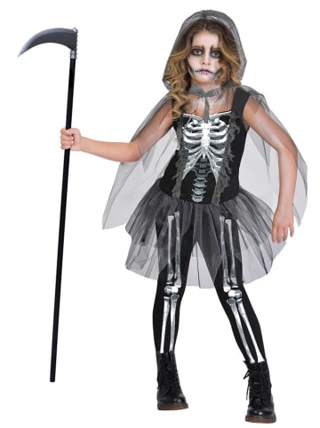 Carnival Party 3-delig kostuum "Skeleton Reaper" zwart/wit