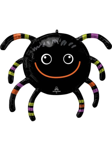 amscan Folieballon "Spin" zwart - (B)71 x (H)66 cm