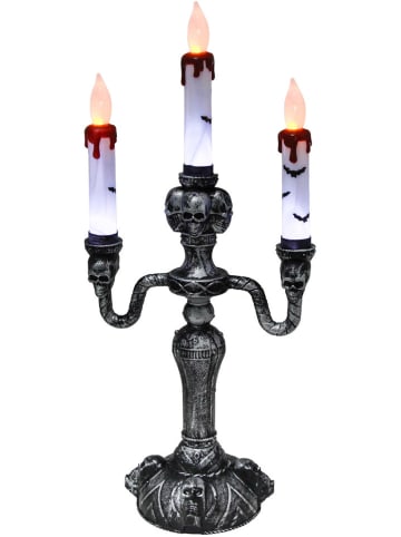 CHAKS Świecznik LED w kolorze czarno-białym - wys. 40 cm