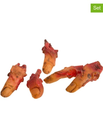 CHAKS 5er-Set: Deko-Finger in Creme/ Rot - (L)8,5 cm