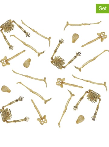 CHAKS 20-częściowy zestaw mini szkieletów w kolorze kremowym - dł. 9 cm