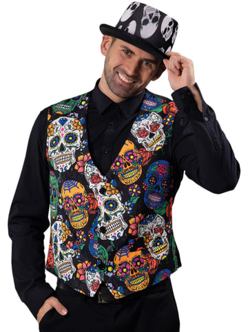 Party x People Kostuumbodywarmer "La Catrina" zwart/meerkleurig