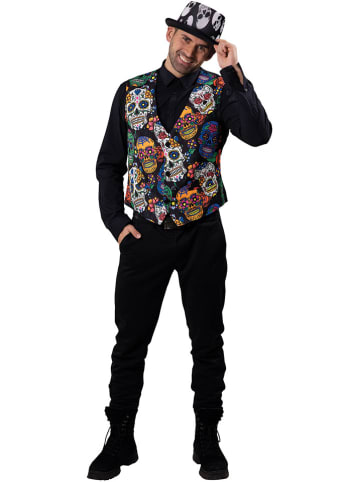 Party x People Kostuumbodywarmer "La Catrina" zwart/meerkleurig