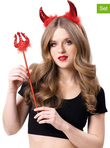 Party x People 2-częściowy zestaw "Devil" w kolorze czerwonym