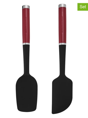KitchenAid 2tlg. Teigschaber-Set in Schwarz/ Rot - (L)30 cm