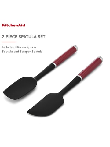 KitchenAid 2tlg. Teigschaber-Set in Schwarz/ Rot - (L)30 cm