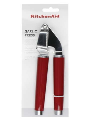 KitchenAid Knoblauchpresse in Silber/ Rot - (L)19 cm