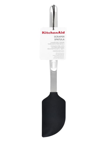 KitchenAid Teigschaber "Premium" in Silber/ Schwarz - (L)31,4 cm