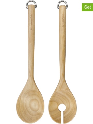 KitchenAid 2tlg. Salatbesteck-Set in Natur - (L)33 cm