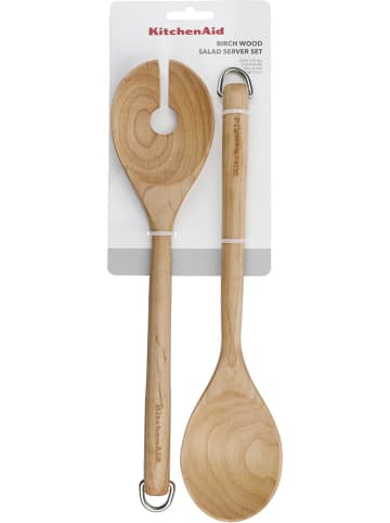 KitchenAid 2tlg. Salatbesteck-Set in Natur - (L)33 cm