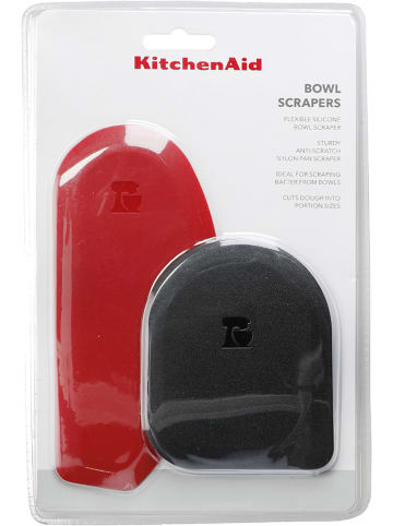 KitchenAid 2er-Set: Küchenschabern in Grau/ Rot