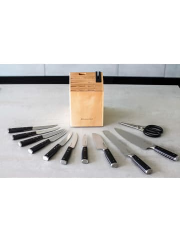 KitchenAid 12tlg. Messerblock-Set in Natur/ Schwarz