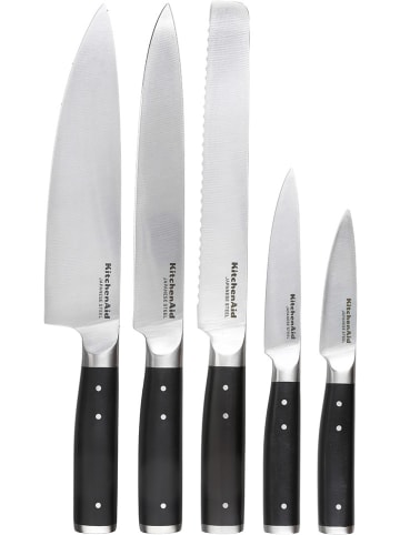 KitchenAid 7tlg. Messerblock-Set in Natur/ Schwarz