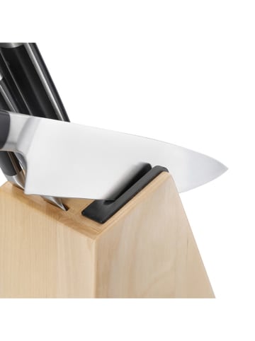 KitchenAid 6tlg. Messerblock-Set in Natur/ Schwarz