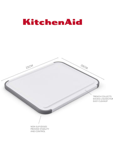 KitchenAid Schneidebrett in Weiß - (L)25 x (B)20 cm