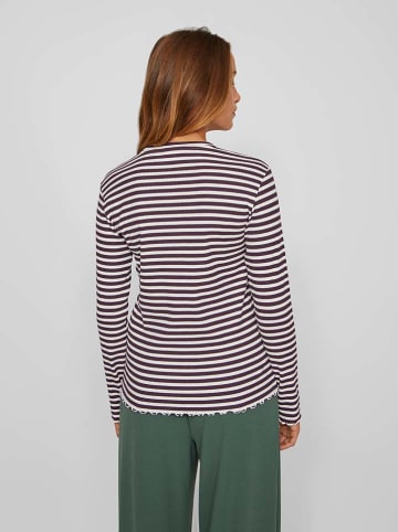 Vila Longsleeve in Pflaume/ Weiß